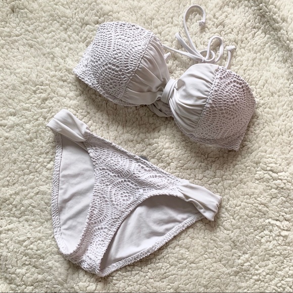 NWOT AERIE Padded Halter Bandeau Bikini Swim Suit - Picture 7 of 8